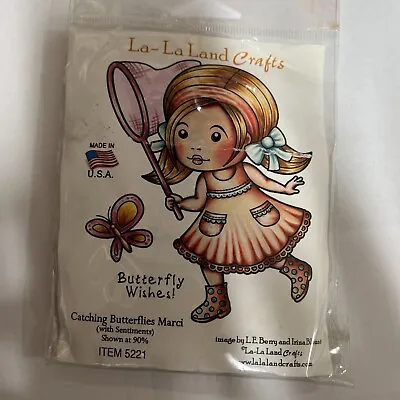 La La Land Rubber Stamp Catching Butterflies Marcie Item 5221 • $12.99