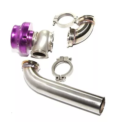 $95 • Buy PURPLE External 38MM V-band Wastegate+Exhaust Dump Tube Pipe+90Deg Elbow Adapter