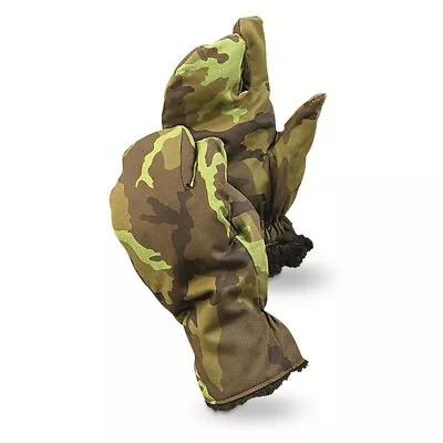 Czech Military M95 Camo Lined Trigger Finger Mittens Grade 1 Cd. Free Shipping • $18.99