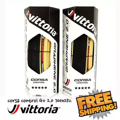 Vittoria Corsa Control G+2.0 700x25C 320TPI  Clincher Bike Tire - Para Skinwall • $56.90