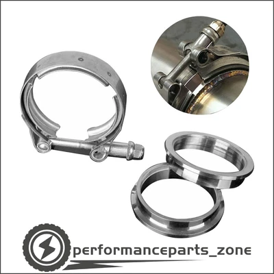 $14.85 • Buy 2.5  Inch V-Band Flange&Clamp Kit F/ Turbo Exhaust Downpipes 304 Stainless Steel