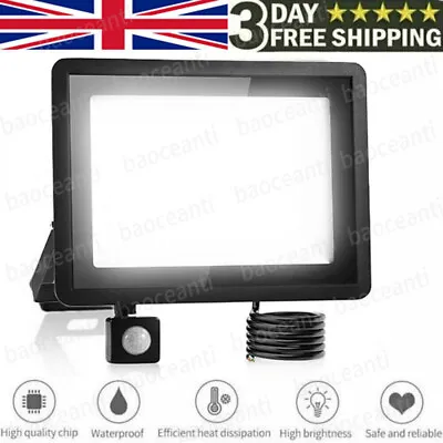 Outdoor LED Floodlight 50W PIR Motion Sensor Garden Flood Security Light Lamp • £16.90