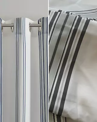 New Madison Park Newport Outdoor Curtain Panels Grey White Stripes 54 X 84 3M • $29.90