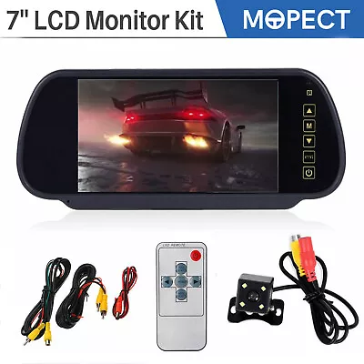 MOPECT 170° Car Reversing Rear View Parking Camera + 7  HD Monitor Kit Truck VAN • £45.74
