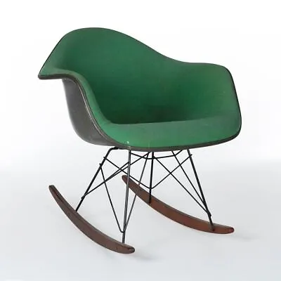 Herman Miller Eames Chair Green Original Upholstered Black Chair Rocking Shell • £525