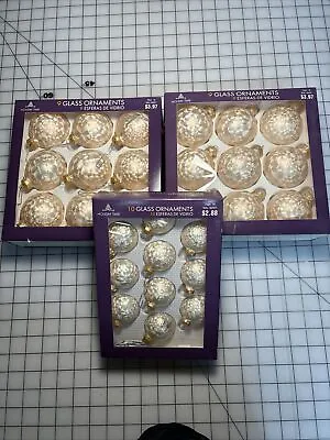 VTG Holiday Time Decorated Glass Christmas Ornaments-Set Of 18 Reg & 10 Mini. • $19.95