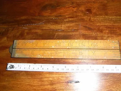Vintage Boxwood & Brass 4 Fold 24  Rule Ruler No 1380 By Rabone Good For Age • $9.95