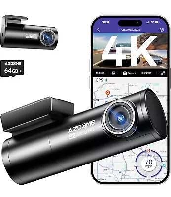 AZDOME M300S 4K Dash Cam Front And Rear WiFi GPS Dual Dashcam Voice • £84.99