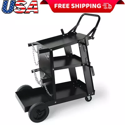 3-Tier Welder Cart Heavy Duty Portable Garage Workshop Rolling MIG Welder Cart • $69.11