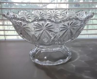 EAPG 1896 US Glass #15046 Blazing Pinwheels/Shoshone/Victor Footed Bowl 9.5 D • $19.99