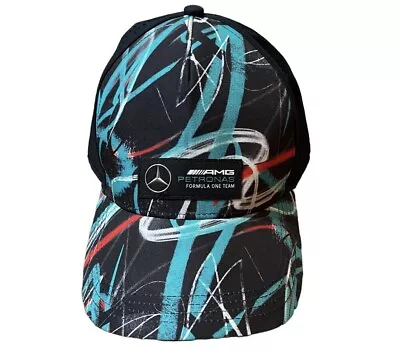 Mercedes Benz AMG Petronas Formula One F1 Graffiti Snapback Hat Teal Black • $24.99