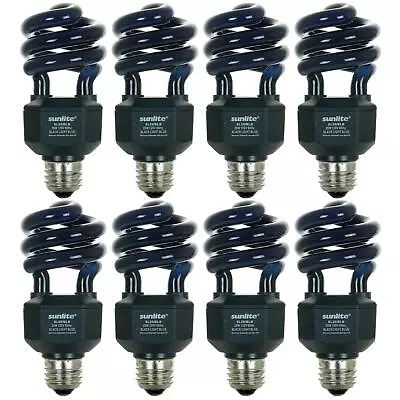 8 Pack Sunlite 20 Watt Blacklight Spiral Medium Base BLB • $88.99