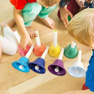 8x Hand Bells Colorful Handbells Musical Instrument For Holiday Party Chorus • $23.25