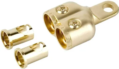 Dual GOLD 0/2 Gauge Battery Ring Terminal W/ Adaptors High Quality Marine Grade • $11.99