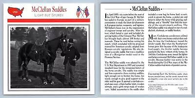 Light But Sturdy - McClellan Saddles - Flags - Atlas Ed. Civil War Card • $4.24