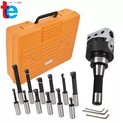 3 Inch Precision Boring Head W/ R8 Shank 12 Pcs 3/4  Carbide Boring Bars Set • $81.80