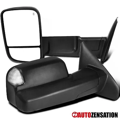 Fit 2002-2008 Dodge Ram Black Power Heated Towing Mirrors+LED Signal+Puddle Lamp • $129.99