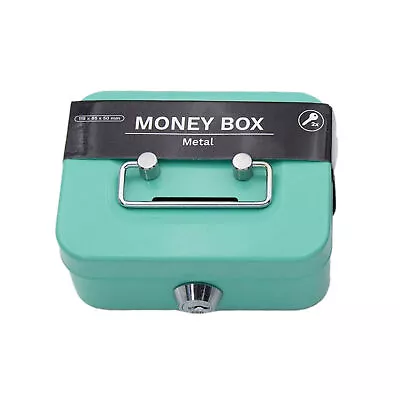 Small Lock Box Metal Cash Box W/ Key Mini Safe Lock Box Steel Stash Box • $14.55