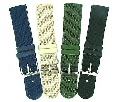 Nylon 2pc Military Style Watch Strap 18mm/20mm/22mm With Free Fitting Pins • £4.95