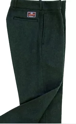 Johnson Woolen Mills Heavy Wool Mens Hunting Pants Spruce Green Size 50w X 32L • $56.95