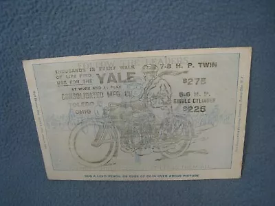 Rare Vintage Yale Single Cylinder Motorcycle Post Card • $79.99