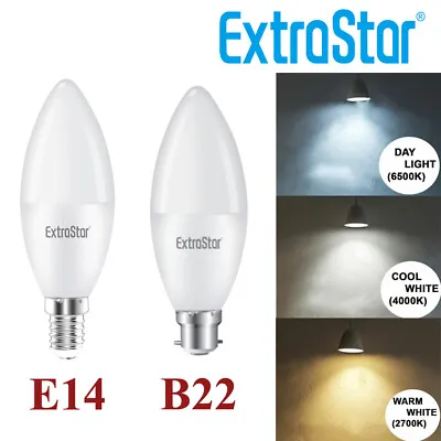 E14 B22 4W 5W 6W 7W Enery Saving Candle Chandelier  LED Light Bulbs Warm Cool  • £4.99