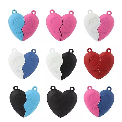 Metal Magnet Clasps Heart Charms Magnetic Connector Jewelry Making Findings 2pai • $11.20