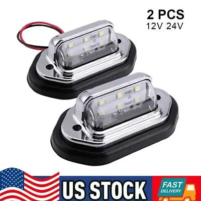 2Pcs LED License Plate Light Tag Lamps Assembly Universal For Truck Trailer RV • $8.59