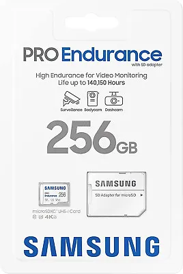SAMSUNG PRO ENDURANCE 256GB MICROSDXC UHS-I MEMORY CARD DashCam Security Mobile • $79.95