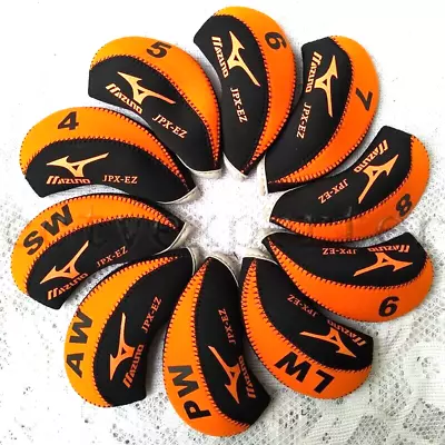 NEW Black Orange  10 PCS 4-9-LPSA Golf Club Iron Neoprene Head Covers For Mizuno • $15.29