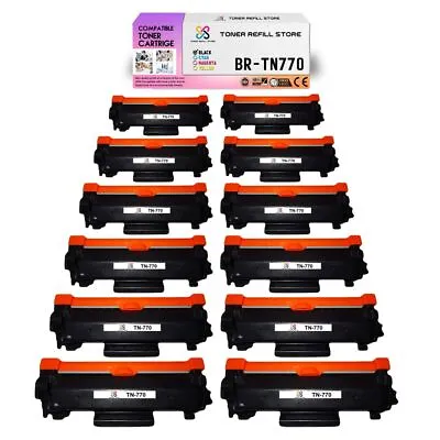 12Pk TRS TN770 Black Extra HY Compatible For Brother MFCL2750DW Toner Cartridge • $274.99