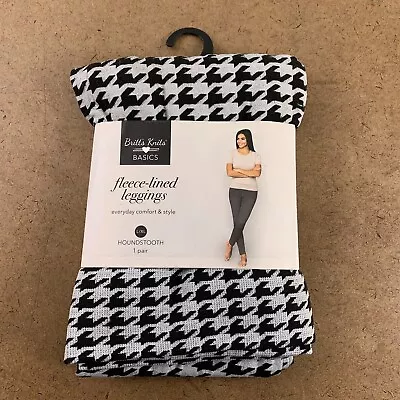 Britt's Knits Women's Size L/XL Black Gray Houndstooth Fleece Lined Leggings NWT • $17.17