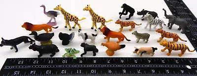 Lot Of Assorted Miniature Animal Figure Toy Figurine Lion Rhino Cat Ape Dog • $12.55