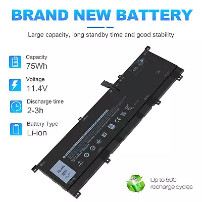 OEM 8N0T7 Battery For XPS 15 9575 2in1 Precision 5530 2in1 TMFYT P73F001 75Wh • $55.99