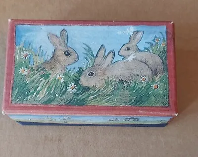 £16.43 • Buy Matthew Rice Paper Trinket Box Rabbit Motif Made In England