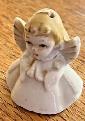 Vintage Praying Angel Christmas  Porcelain Ceramic Bell Japan 1 3/4  Tall Mini • $5.99