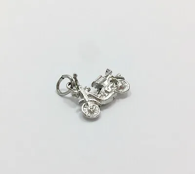 £14.73 • Buy Vintage 3D Moped Vespa Motorcycle Charm Sterling Silver Scooter 925