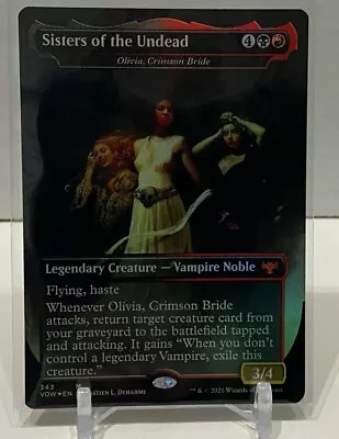 MTG -Crimson Vow- Sisters Of The Undead Olivia Crimson Bride 343 Extended Foil  • $40