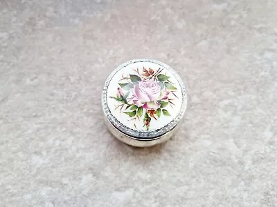 £165 • Buy Fine Silver & Guilloche Enamel Compact Pill Box Cohen & Charles Chester 1906