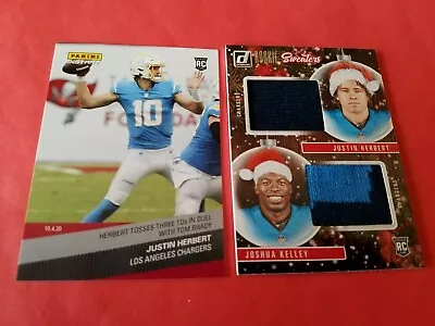 Justin Herbert 2020 Worn Sweater Card + Instant Rookie #1/734 J Kelley Chargers • $42.25