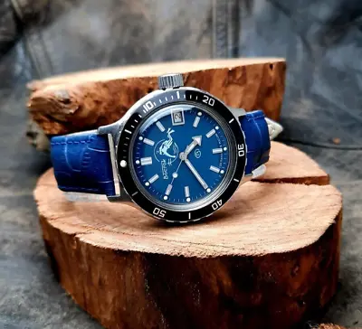 Vostok Amphibia Watch Scuba Dude USSR Russia Soviet Wostok Blue Dial Automatic 1 • $100