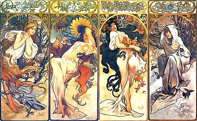 Cool Art For Sale Alphonse Mucha The Seasons-1897 Alphonse Mucha Art Nouveau • $16.95