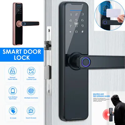 Electronic Smart Door Lock APP Fingerprint Card Password Key Home Security • £55.09