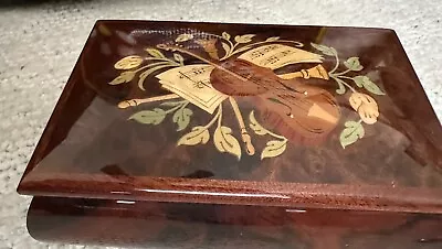 Vintage Wood Trinket Music/Jewelry Box Italy-Certificate Of Warranty  • $28.49