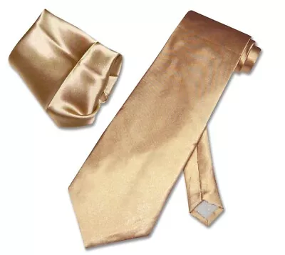 Solid LIGHT BROWN NeckTie Handkerchief Matching Mens Neck Tie Set • $12.95