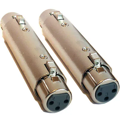 XLR 3 Pin Female To Socket Coupler Adapter/Joiner Gender Changer Extension DJ • £5.49