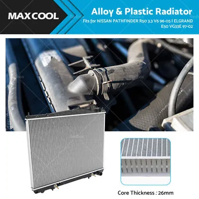 Radiator For Nissan Elgrand E50 VG33E 97-99 Pathfinder R50 3.3 V6 PETROL 1995-05 • $167.90