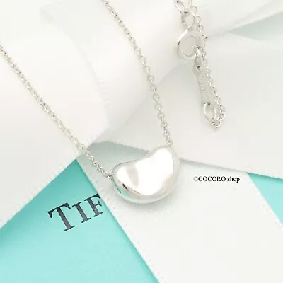 Tiffany & Co. Elsa Peretti 11mm Bean Necklace Pendant 16.4  Silver 925 W/Pouch • $135
