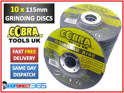 10 Pack Metal Grinding Discs 115mm X 22.2mm X 6mm Disks Depressed Centre Angle • £9.99