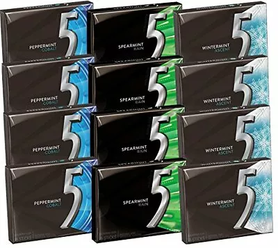 Wrigley' 5 Sugar Free Chewing Gum 15 Sticks (Pack Of 12) Variety Pack Of Candy • $29.99